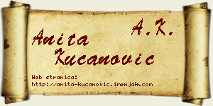Anita Kucanović vizit kartica